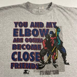 Vintage Starter Single Stitch Hockey T Shirt Size XL